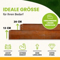 GartenAZ Metall Rasenkante Corten im praktischen Stecksystem in zwei Grössen erhältlich