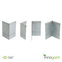 Innogard Eckverbinder für Rasenkantenband und Rasenkanten schmal (Aussenecke) Galvalume AZ®  - 25 cm Höhe