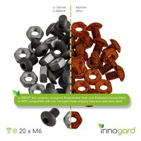innogard Schrauben-Set Edelrost M6 für Rasenkanten