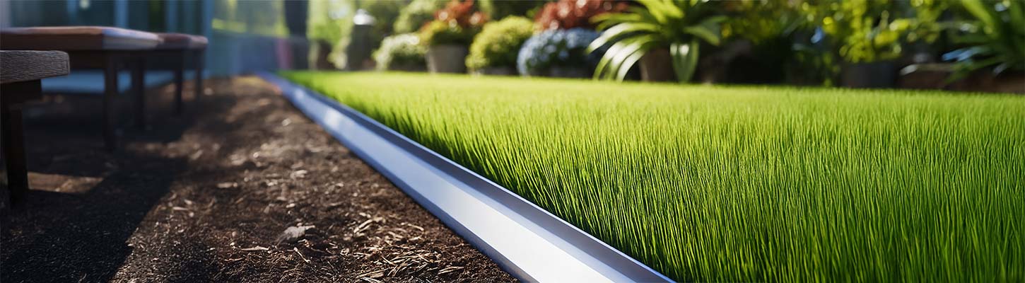 Verzinkte Mähkante für professionelle Rasenpflege