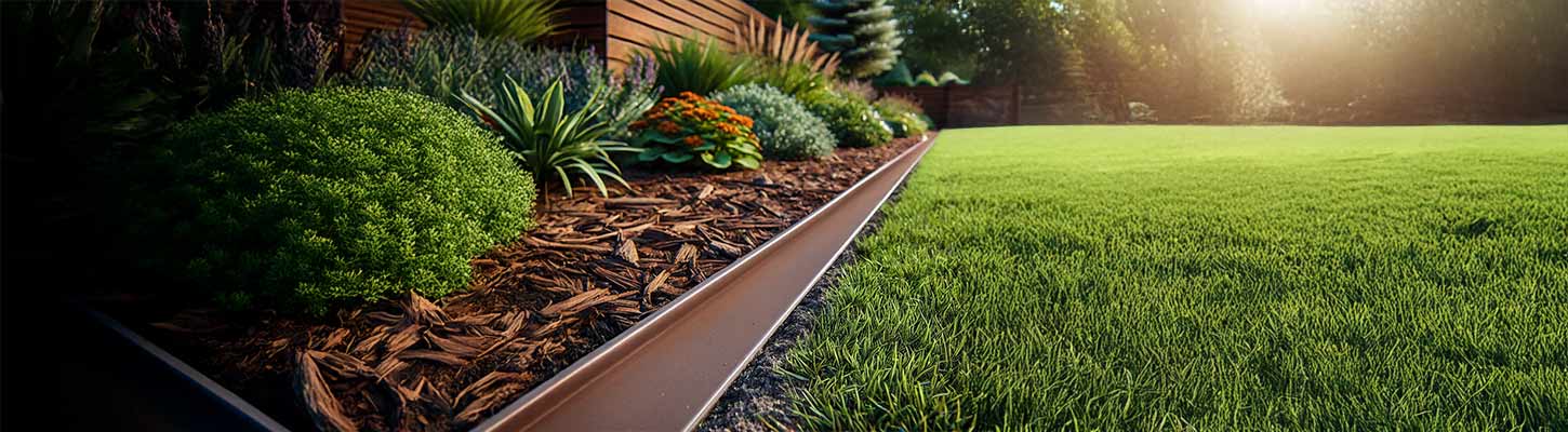 Mähkante aus Cortenstahl mit edler Patina