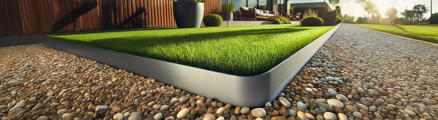 Verzinktes Rasenkantenband für flexible Gartengestaltung