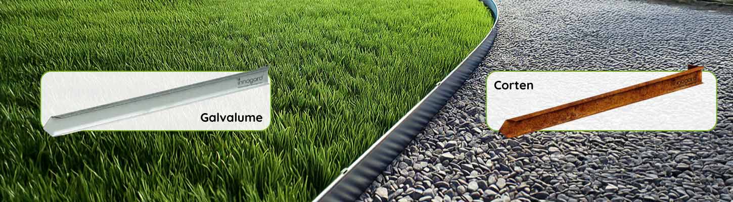 innogard Erdanker für Rasenkantenband in Corten und Galvalume AZ®